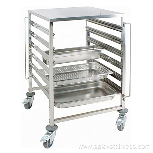 Bakery Pan Ttrolley L Shape Stainless Steel Square Tube Bakery Trolley Factory